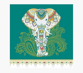 Pictura Tarjeta Arabesque - 16x16cm - Tematica Elefante - Tarjeta Triptica sin Envoltorio - Incluido Sobre Blanco - Papel con Certificacion FSC