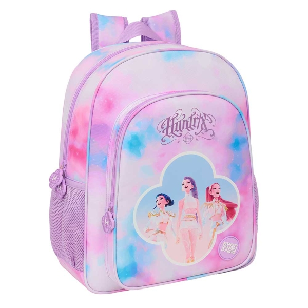 Safta K-Pop Demon Hunters Artist Mochila - 15L - Adaptable a Carro - Bolsillo Frontal - Portabotellas - Cremallera con Doble Tirador - Asa - Hombreras y Espalda Acolchada - 32x38x12cm - Multicolor
