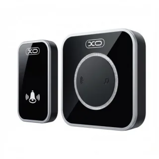 XO SF11 Timbre Inalambrico - Alcance hasta 300m - 60 Tonos - Aviso Luminoso LED - ABS - Instalacion sin Obra - Receptor Enchufable - Aviso Luminoso - Color Negro