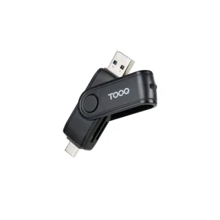 Tooq TQR-3003B Lector USB-C 2.0+USB-A 3.0 SD/TF