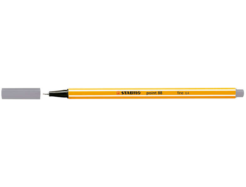 Stabilo Point 88 Rotulador de Punta Fina de Fibra - Trazo de 0.4 mm - Tinta con Base de Agua - Color Gris Oscuro · Pack de 10 uds.