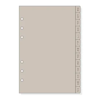 Finocam R564 Indice Alfabetico para Agendas Open - 13 Solapas - Formato 500 - 129x2x181mm - PVC - Color Beige Grisaceo