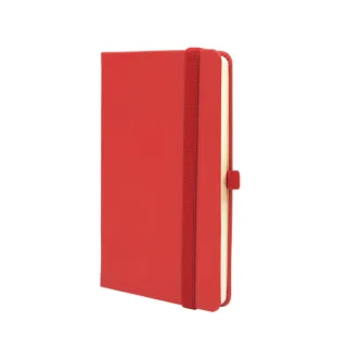 Finocam Class Cuaderno de Tapa Dura - 96 Hojas - 100x150mm - Papel Crema de 80g/m2 - Liso - Bolsillo Interior - Cierre con Goma - Hojas Microperforadas - Color Rojo