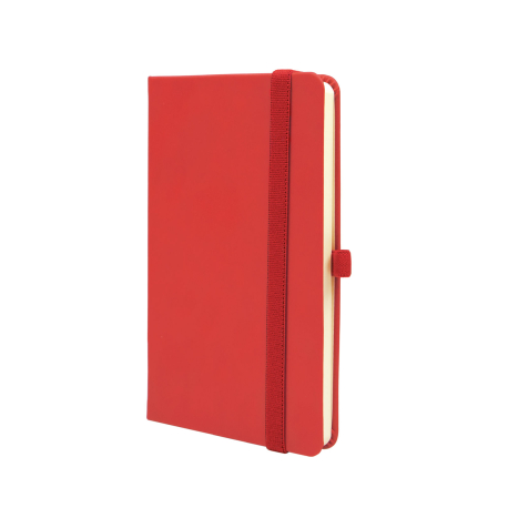 Finocam Class Cuaderno de Tapa Dura - 96 Hojas - 100x150mm - Papel Crema de 80g/m2 - Liso - Bolsillo Interior - Cierre con Goma - Hojas Microperforadas - Color Rojo