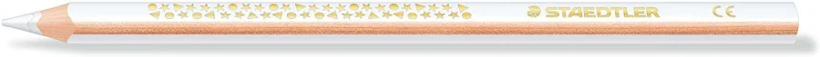 Staedtler Jumbo Noris 128 Lapiz Triangular de Color - Mina de 4mm - Resistencia a la Rotura - Diseño Ergonomico - Color Blanco · Pack de 12 uds.