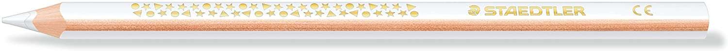 Staedtler Jumbo Noris 128 Lapiz Triangular de Color - Mina de 4mm - Resistencia a la Rotura - Diseño Ergonomico - Color Blanco · Pack de 12 uds.