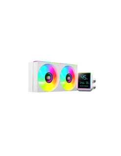 Mars Gaming ML-LCDPRO240 Kit de Refrigeracion Liquida - Potencia 500W - Pantalla LCD 2.8" - Bomba Opti-Chamber - Iluminacion ARGB - Color Blanco