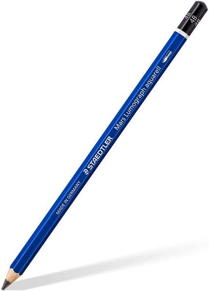 Staedtler Mars Lumograph Aquarell 100A Lapiz de Grafito - Mina 4B - Resistencia a la Rotura - Madera de Bosques Sostenibles · Pack de 12 uds.