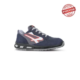 Upower Active S ESD Calzado de Seguridad Bajos - Talla 35 - Parte Superior de Nailon Ultraflexible y Gamuza Suave, Puntera de Aluminio, Suela Antideslizante, Proteccion S1PS FO SR - Color Az
