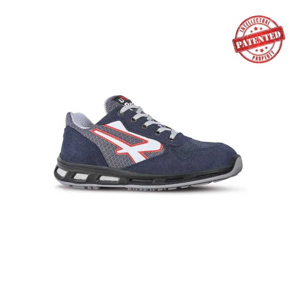 Upower Active S ESD Calzado de Seguridad Bajos - Talla 35 - Parte Superior de Nailon Ultraflexible y Gamuza Suave, Puntera de Aluminio, Suela Antideslizante, Proteccion S1PS FO SR - Color Az