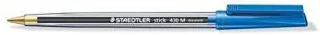 Staedtler Stick 430 Boligrafo con Capuchon - Punta 0.35mm - Tinta Endeleble - Color Azul · Pack de 50 uds.