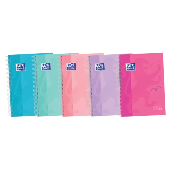 Oxford School Touch A4+ Europeanbook - Tapa Extradura Resistente - 5 Separadores - 1 Linea para Identificacion - 120 Hojas · Pack de 5 uds.