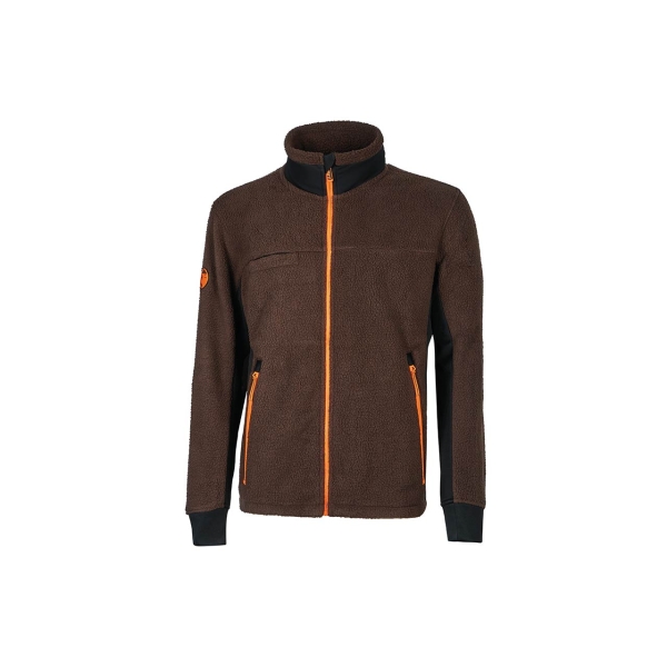 Upower Bark Chaqueta de Felpa Osito - Talla 2XL - Aislamiento Termico Pelo Alto, Insertos Elastizados, Multiples Bolsillos con Cierre, Proteccion DPI1, Cordon Anti-Enredo Regulable - Color C