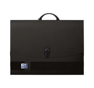 Oxford Carpeta de Dibujo A3 con Cierre y Asa Negra - Tamaño A3 - Cierre Seguro - Asa Resistente - Diseño Elegante · Pack de 6 uds.