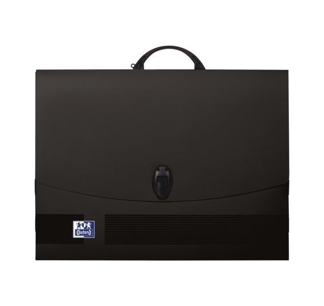 Oxford Carpeta de Dibujo A3 con Cierre y Asa Negra - Tamaño A3 - Cierre Seguro - Asa Resistente - Diseño Elegante · Pack de 6 uds.
