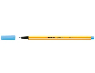 Stabilo Point 88 Rotulador de Punta Fina de Fibra - Trazo de 0.4 mm - Tinta con Base de Agua - Color Azul Celeste · Pack de 10 uds.