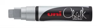 Uni-ball PWE-17K Marcador de Tiza Liquida - Punta Biselada 15mm - Borrado en Humedo - Resistente a la Lluvia - Color Plata · Pack de 5 uds.