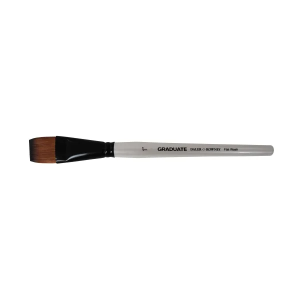 Daler Rowney Graduate Pincel Multitecnica - Pelo Sintetico - Mango Corto - Plano Lavis 1" · Pack de 3 uds.