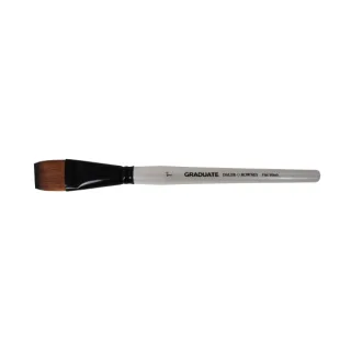 Daler Rowney Graduate Pincel Multitecnica - Pelo Sintetico - Mango Corto - Plano Lavis 1" · Pack de 3 uds.