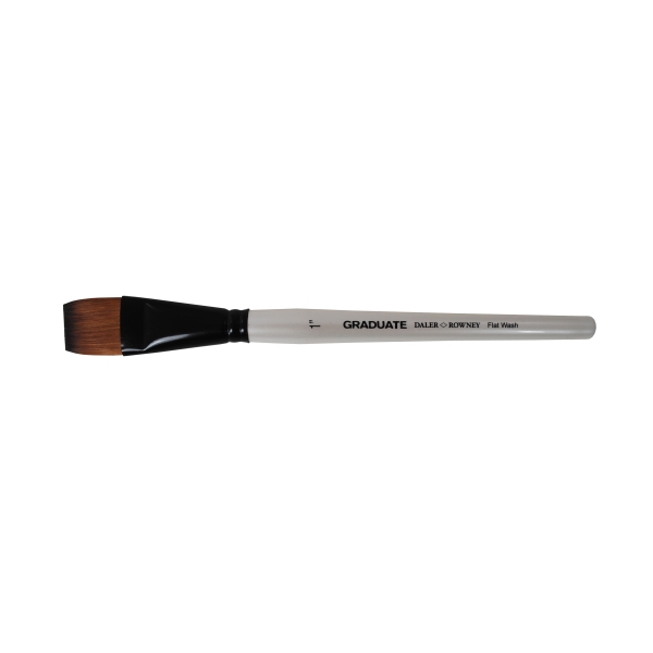 Daler Rowney Graduate Pincel Multitecnica - Pelo Sintetico - Mango Corto - Plano Lavis 1" · Pack de 3 uds.