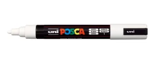 Posca PC-5M Marcador de Pintura - Punta de Bala 1.8-2.5mm - Tinta Base al Agua - Resistente a la Luz - Color Blanco · Pack de 6 uds.