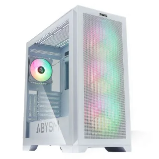 Abysm Gaming Danube Mura White BX300 ARGB Caja Torre ATX, EATX, ITX, micro ATX - Lateral Cristal Templado - 3.5" y 2.5" - USB-C 3.2, USB-A 3.2 y Audio - 4 Ventiladores ARGB Instalados - Sopo