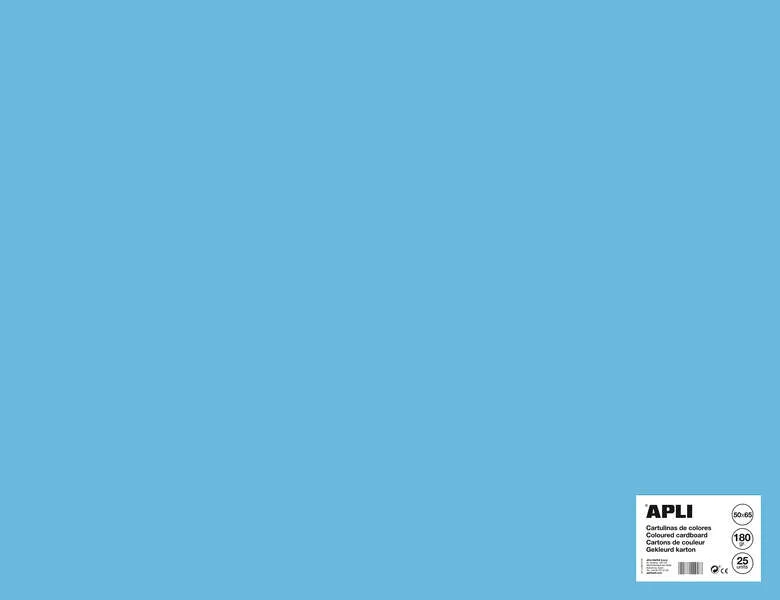 Apli Cartulina Azul Cielo 50 x 65cm 170g 25 Hojas
