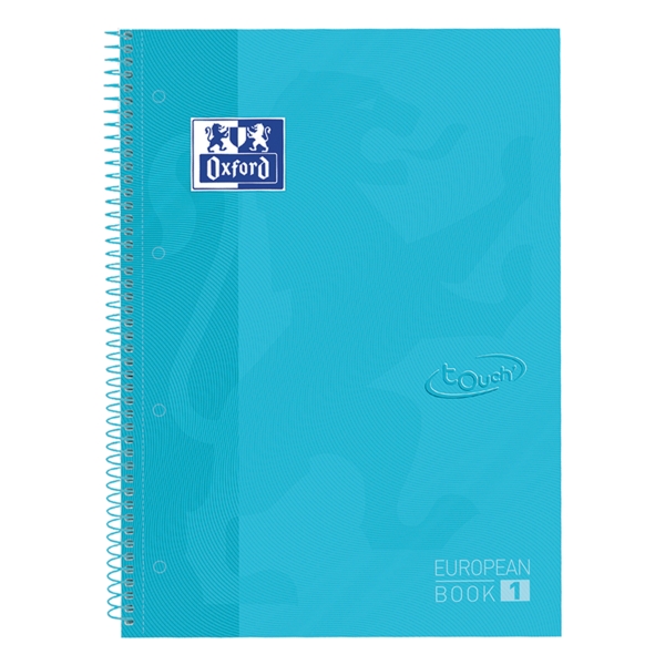 Oxford School Touch Europeanbook 1 Cuaderno A4+ 80 Hojas Cuadricula 5x5mm - Tapa Extradura - Color Azul