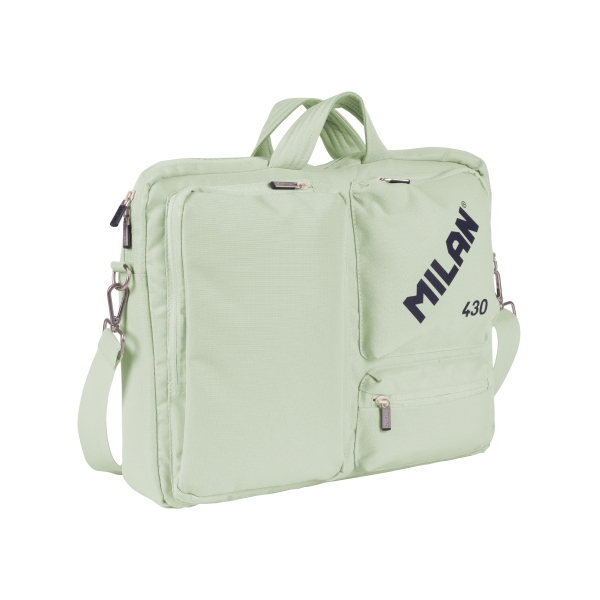 Milan 430 Since 1918 Maletin para Portatiles hasta 17" - Cierre de Cremallera - 3 Compartimentos - 42x34x9cm - Color Menta