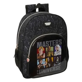 Safta Masters of the Universe Mochila - Adaptable a Carro - Bolsillo Frontal - Portabotellas - Cremallera con Doble Tirador - Asa de Mano - Espalda Acolchada - 33x42x14cm - Color Gris y Negr
