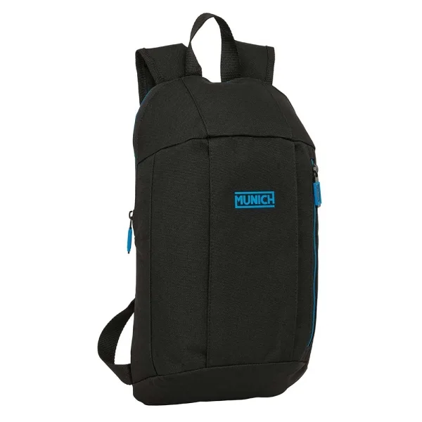 Safta Munich Road Mini Mochila - Hombreras Ergonomicas - Espalda Acolchada - Bolsillo Frontal - Asa Superior - Uso Diario - 8.5L - 220x100x390mm - Color Negro