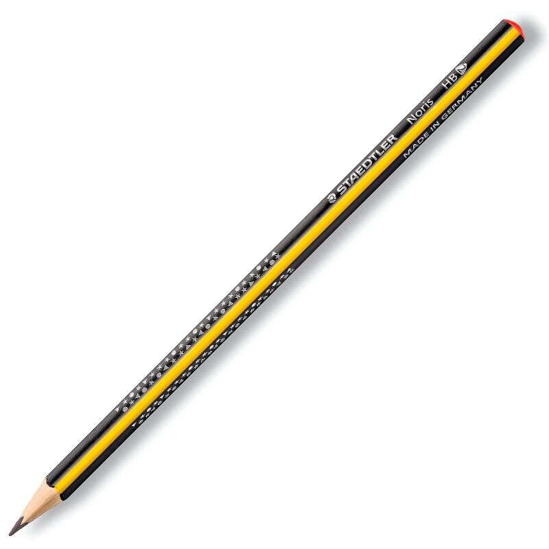 Staedtler Noris 183 Lapiz de Grafito Triangular - Mina HB Ultrarresistente de 2mm - Madera de Bosques Sostenibles · Pack de 12 uds.