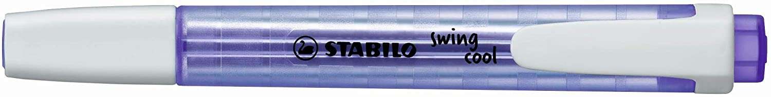 Stabilo Swing Cool Marcador Fluorescente - Cuerpo Plano - Punta Biselada - Trazo entre 1 y 4mm - Tinta con Base de Agua - Antisecado - Color Lavanda · Pack de 10 uds.