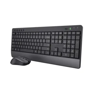 Trust Trezo Pack Teclado + Raton Inalambrico - Teclas Silenciosas - Fabricado con Material Reciclado - Color Negro