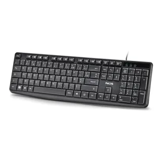 NGS Funky V4 Teclado USB - AZERTY FR - 12 Teclas Multimedia - Teclas de Membrana Silenciosas - Inclinacion Ajustable - Cable 1.5m - Color Negro