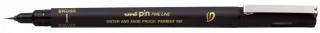 Uni-ball Uni Pin 500 Rotulador Calibrado Brush Extra Fino - Punta Poliacetal - Tinta Pigmentada Resistente al Agua y Luz - Color Negro · Pack de 12 uds.