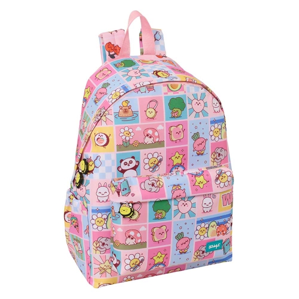 Safta Mr. Wonderful Comic Mochila para Portatiles hasta 14.1" - Portabotellas - Cremallera con Doble Tirador - Asa de Mano - Bolsillo Frontal - Acolchada - Acolchada - 31x43x13cm - Color Rosa