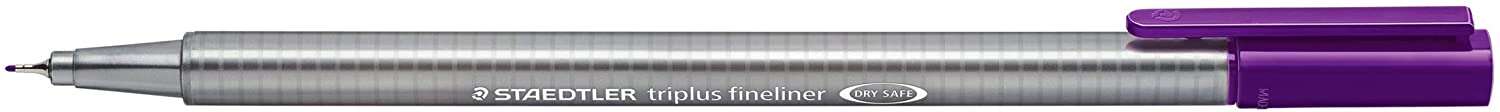 Staedtler Triplus Fineliner 334 Rotulador de Punta Fina - Trazo de 0.3mm - Tinta Base de Agua - Color Violeta · Pack de 10 uds.
