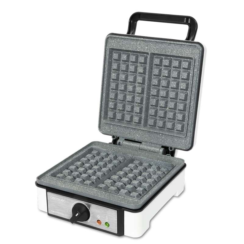 Cecotec Fun Gofrestone Double Gofrera 1200W - Capacidad para 2 Gofres - Revestimiento Antiadherente RockStone - Termostato Regulable - Gofres Gran Formato