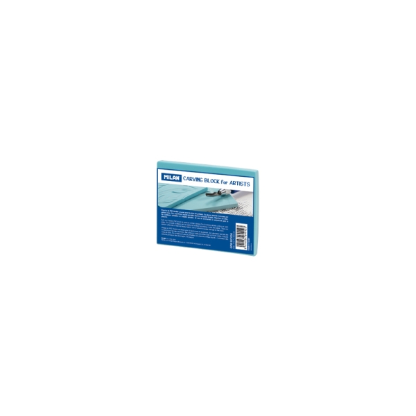 Milan Carving Block Plancha de Grabado - Vinilo Flexible - Formato S - 9x7x0.6cm - Color Azul