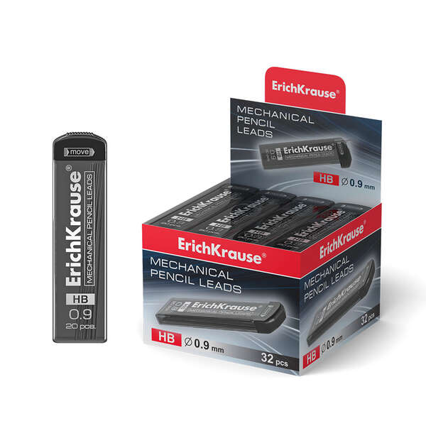 Erichkrause Pack de 20 Minas HB de Recambio para Portaminas - Grosor 0.9mm - Color Negro · Pack de 32 uds.