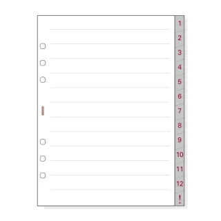 Finocam R1072 Separadores Numerados para Agendas Open - 13 Solapas - Formato 1000 - 166x2x215mm - Papel - Color Blanco