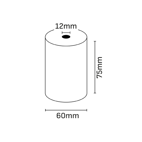 Oqonos Rollo de Papel Termico 75x60x12mm, Libre de BPA, FSC · Pack de 5 uds.