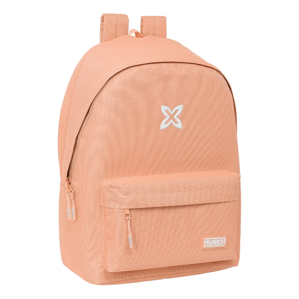 Safta Munich Basicos Peach Mochila para Portatil hasta 15.6" - Bolsillo Frontal - Conector USB - Base Acolchada - Hombreras Ergonomicas - Asa Superior - 24.55L - 310x180x440mm - Color Naranja