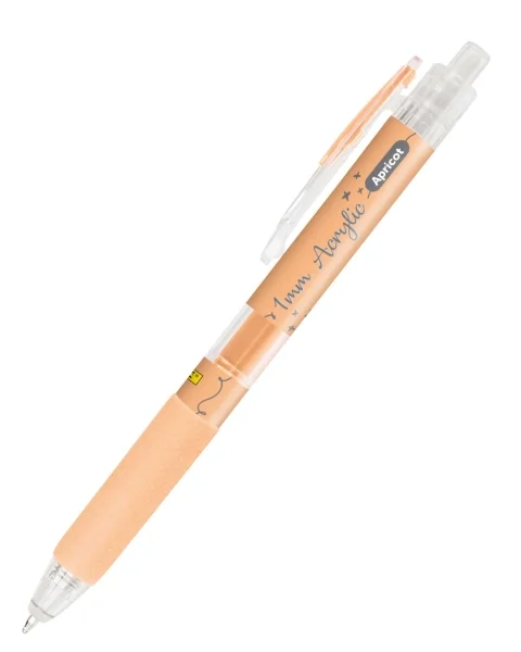 Online Boligrafo Retractil - Tinta Acrilica - Punta Fina de 1mm - Color Melocoton · Pack de 6 uds.