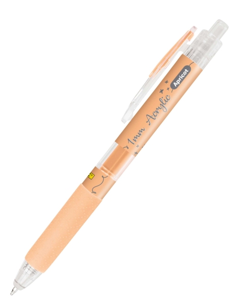 Online Boligrafo Retractil - Tinta Acrilica - Punta Fina de 1mm - Color Melocoton · Pack de 6 uds.