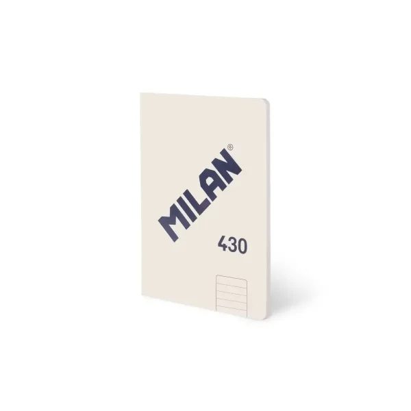 Milan 430 Libreta Encolada Formato A5 Pautado 1 Linea 7mm - 48 Hojas de 95 gr/m2 - Microperforado - Tapa Blanda - Color Beige