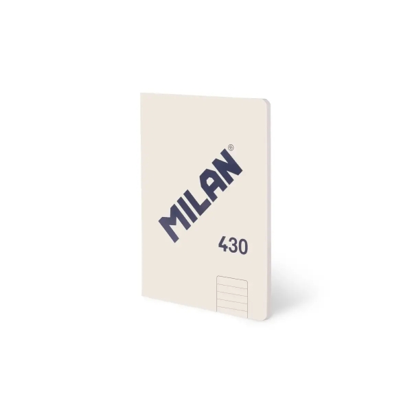 Milan 430 Libreta Encolada Formato A5 Pautado 1 Linea 7mm - 48 Hojas de 95 gr/m2 - Microperforado - Tapa Blanda - Color Beige