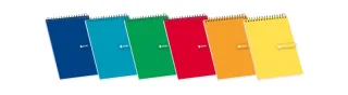 Enri Bloc Espiral 80 Hojas Cuadricula 4x4mm - Tamaño 12º - Ideal para Apuntes - Tapa Blanda en Colores Surtidos · Pack de 10 uds.