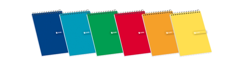 Enri Bloc Espiral 80 Hojas Cuadricula 4x4mm - Tamaño 12º - Ideal para Apuntes - Tapa Blanda en Colores Surtidos · Pack de 10 uds.